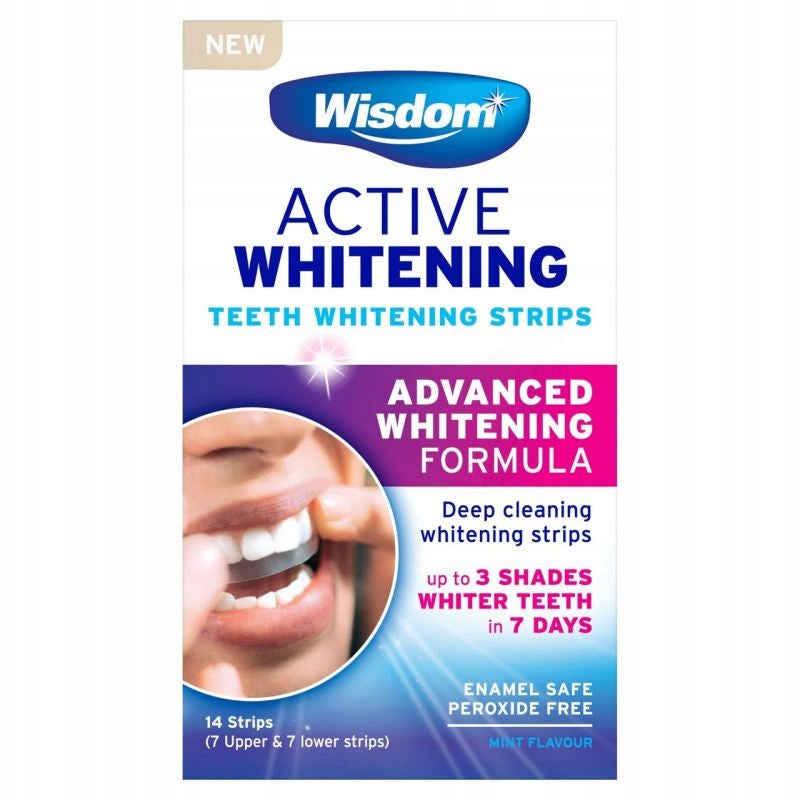 Paski Wybielające Do Zębów Bez Nadtlenku Wisdom Active Whitening 14 szt