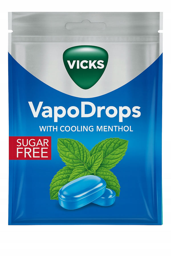 Pastylki Mentolowe Na Przeziębienie Zatkany Nos VICKS VapoDrops Menthol 72g