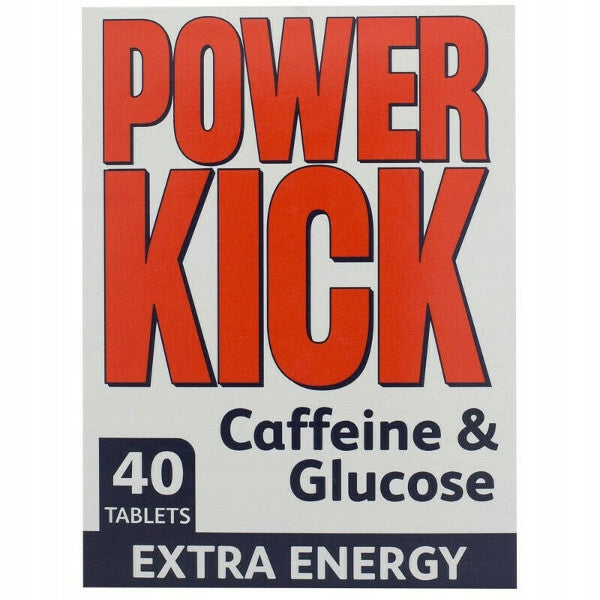 Kofeina Glukoza Energia Koncentracja Suplement Tabletki POWERKICK 40szt