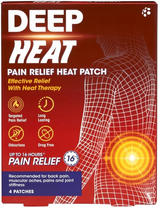 Plastry Rozgrzewające Terapia Ciepłem Do 16h Ulga W Bólu DEEP HEAT 4 szt