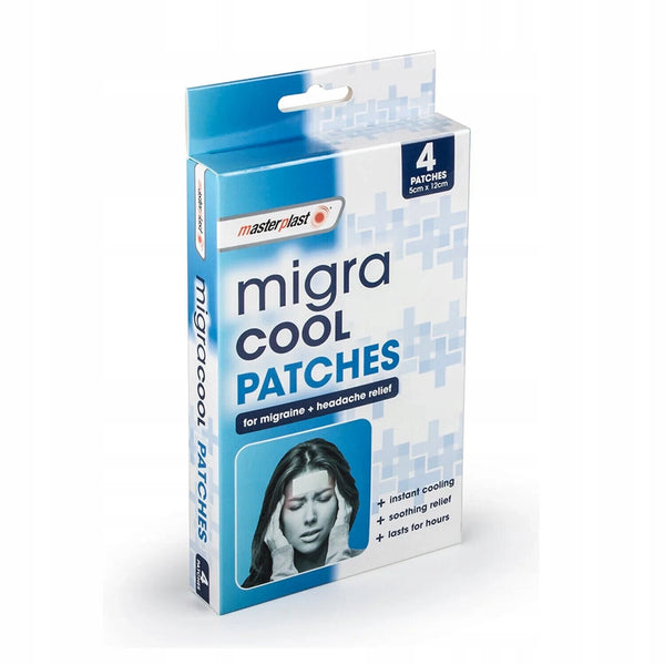 Plastry Chłodzące Na Migrenę Ból Głowy Masterplast Migra Cool Patches 4 szt